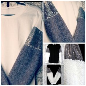 🛍BUNDLE: 2 Sherpa Sequence Sweaters!!